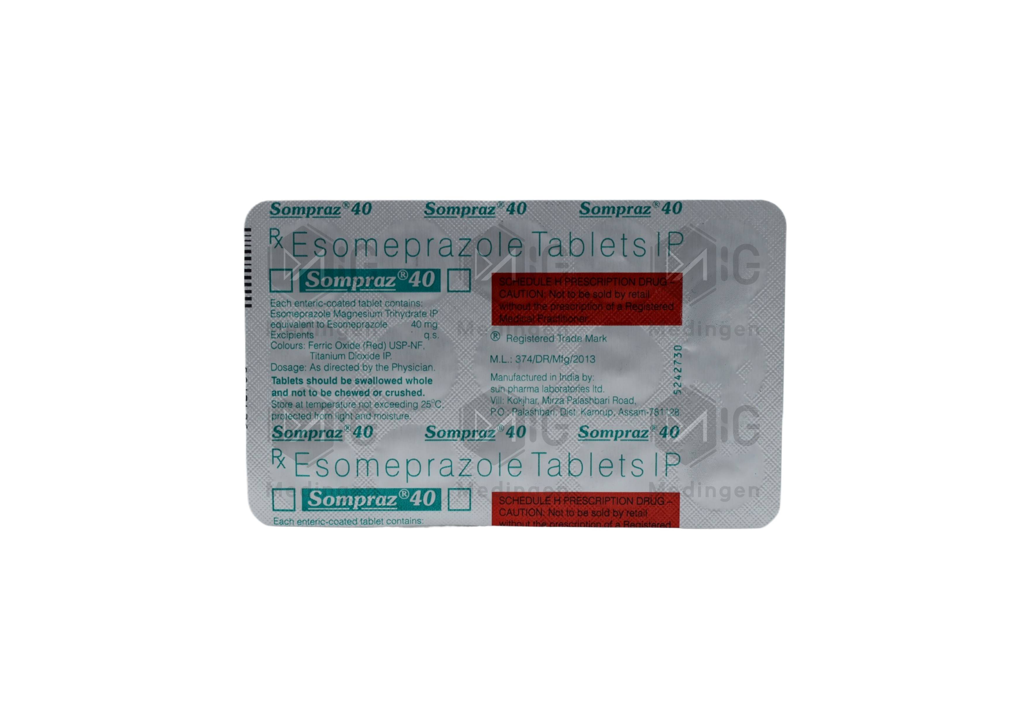 SOMPRAZ 40MG